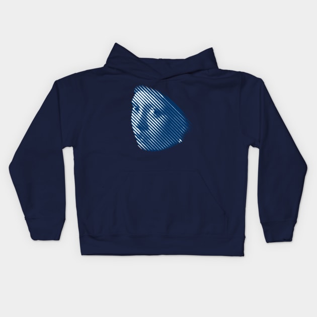 Girl with Pearl Earring in Diagonal Blue Stripes Kids Hoodie by scotch